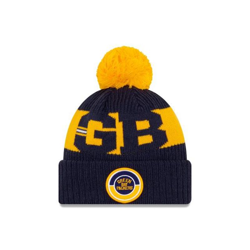 NFL Green Bay Packers Historic Cold Weather Sport Knit (QKM7659) - Blue New Era Beanies